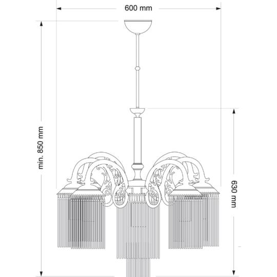vila kastiel secesny medeny luster kristalova lampa swarovski lampa klasicky elegantny luxusny spalna obyvacia izba osvetlenie.jpg
